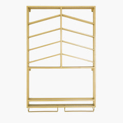 Industrial Metal Hanging Wine Rack - Black & Gold