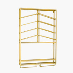 Industrial Metal Hanging Wine Rack - Black & Gold