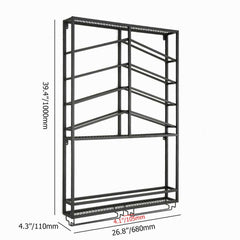 Industrial Metal Hanging Wine Rack - Black & Gold Dimensions