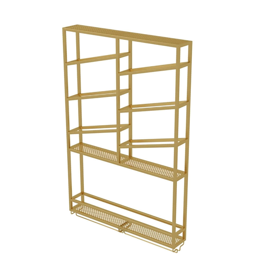 Industrial Metal Hanging Wine Rack With 2 Shelves