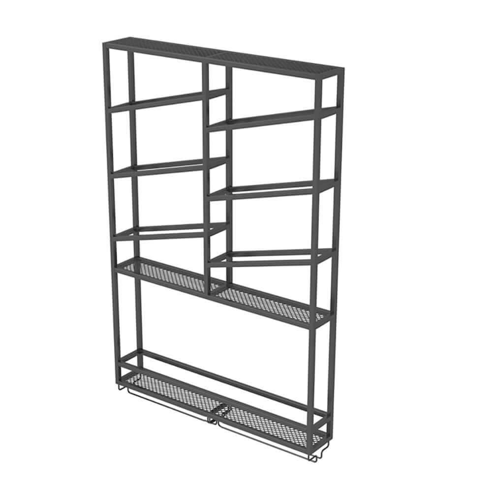 Industrial Metal Hanging Wine Rack With 2 Shelves
