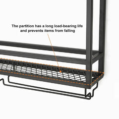 Industrial Metal Hanging Wine Rack With 2 Shelves