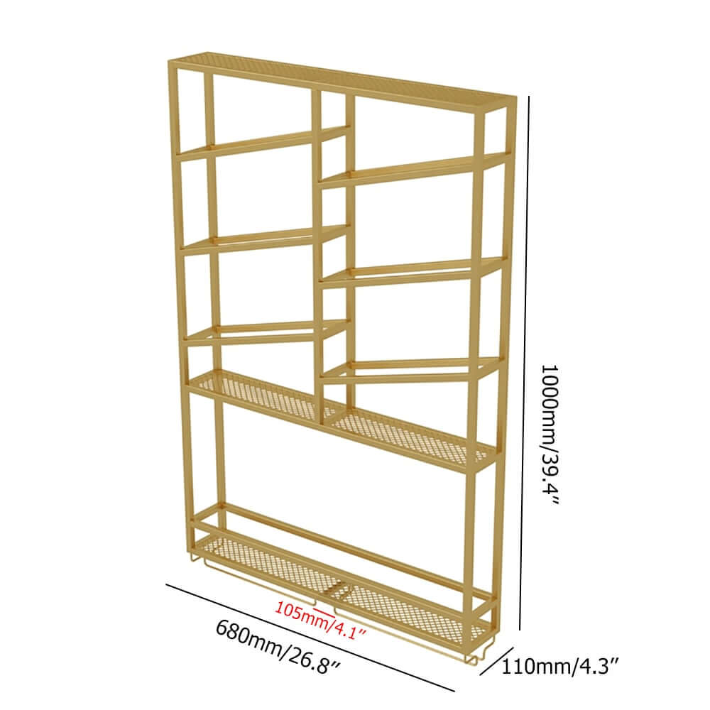 Industrial Metal Hanging Wine Rack With 2 Shelves Dimensions