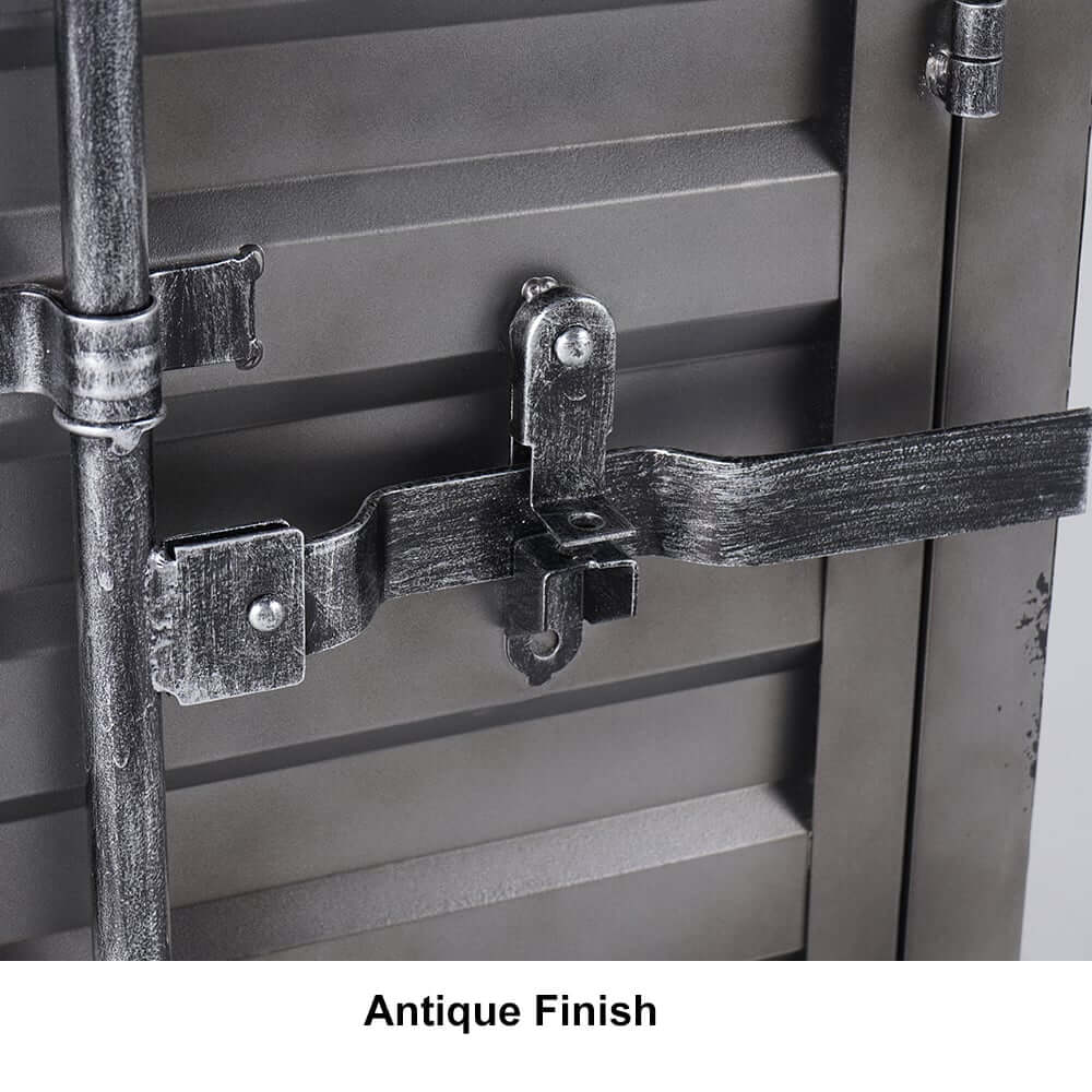 Industrial Metal Nightstand With Shelf, Gray