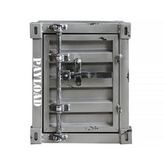 Industrial Metal Nightstand With Shelf, Gray