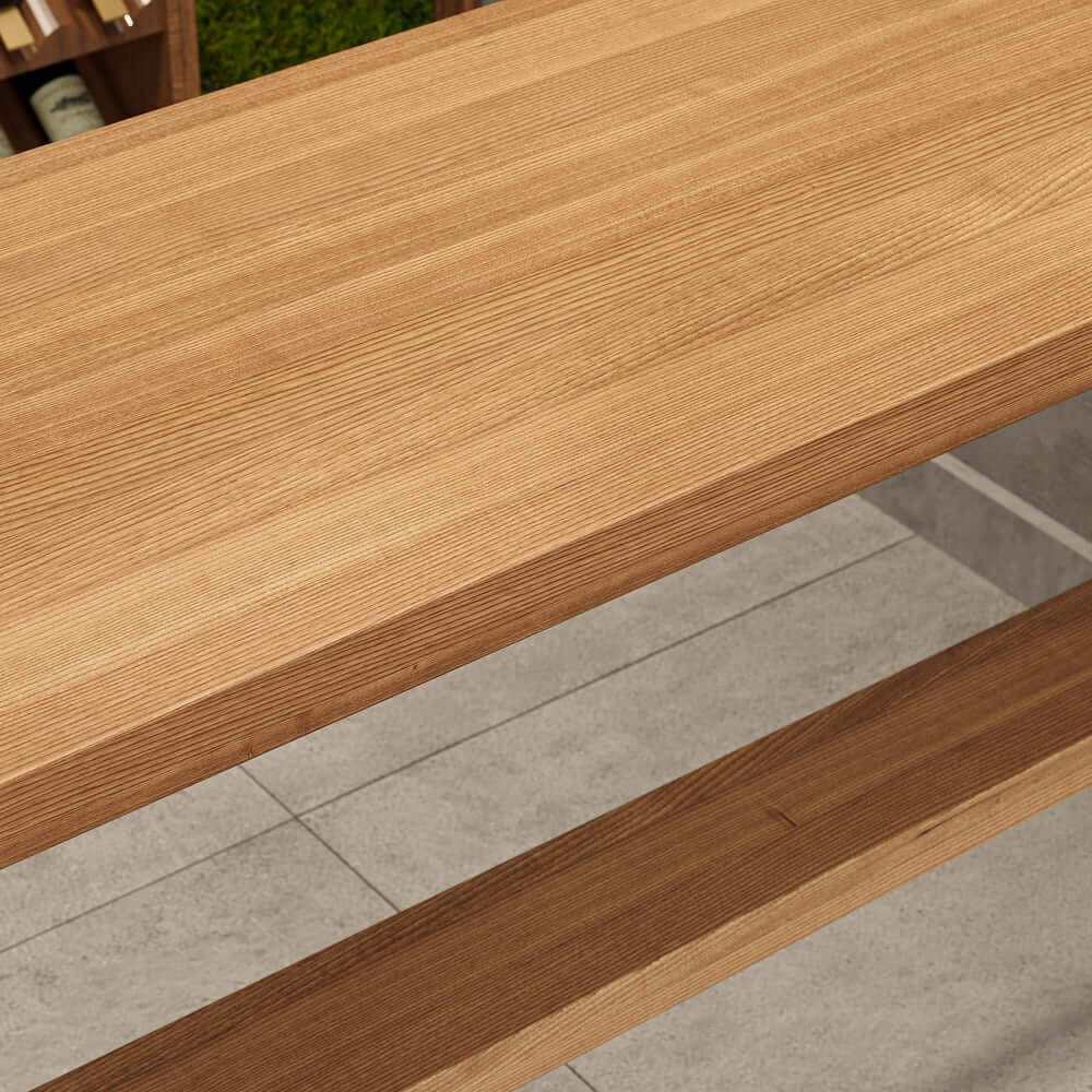 Industrial Pine Wood Bar Table Set With Stools