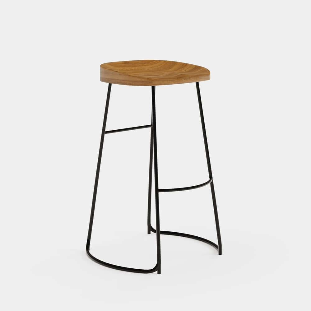 Industrial Pine Wood Bar Table Set With Stools