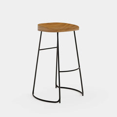 Industrial Pine Wood Bar Table Set With Stools