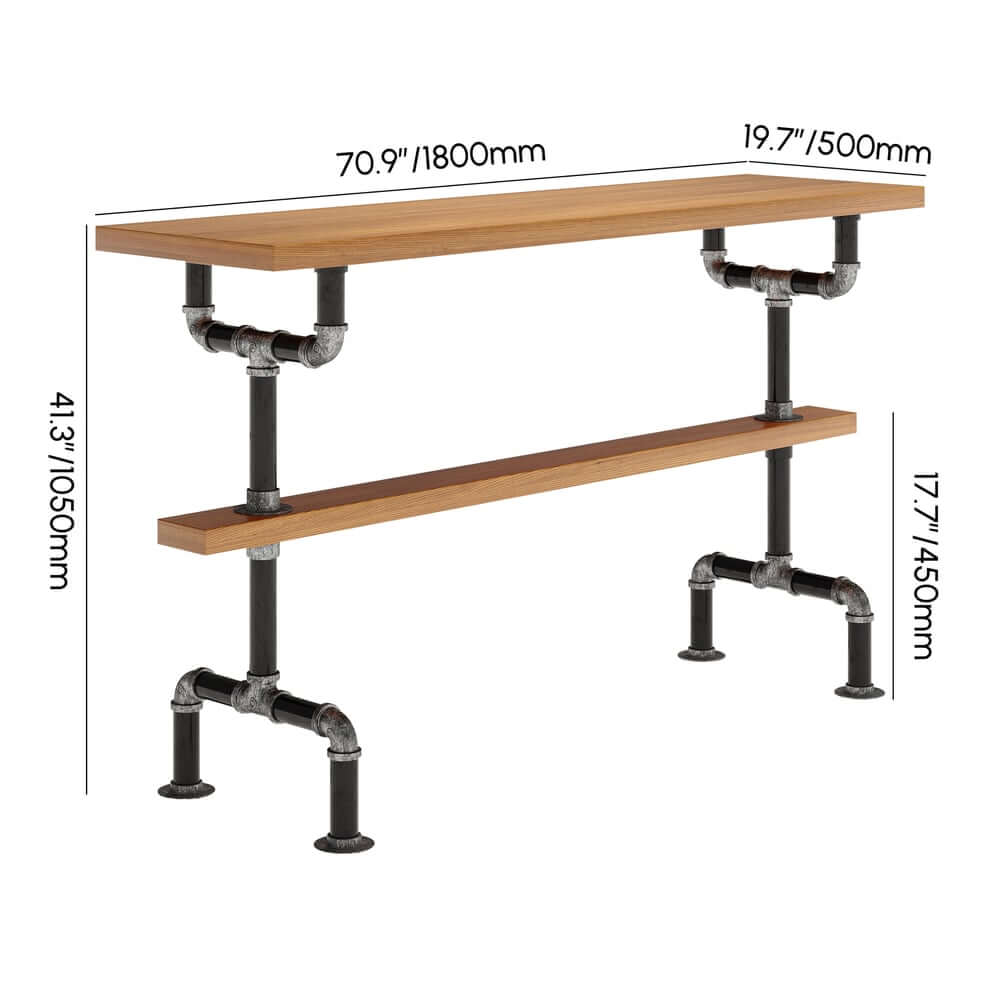 Industrial Pine Wood Bar Table Set With Stools Dimensions
