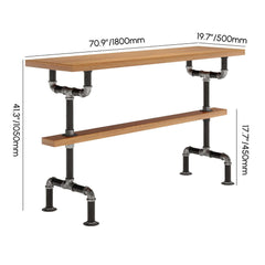 Industrial Pine Wood Bar Table Set With Stools Dimensions