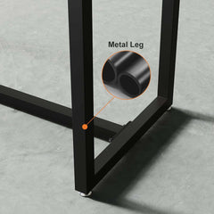 Industrial Wood Bar Table With Metal Base, Black