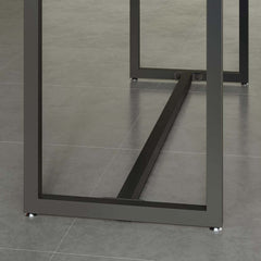 Industrial Wood Bar Table With Metal Base, Black