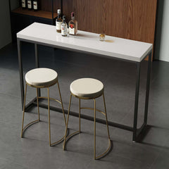 Industrial Wood Bar Table With Metal Base, Black Main Product Image