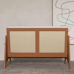 Japandi 2-Seater Sofa with Ash Wood Frame and Cotton Linen