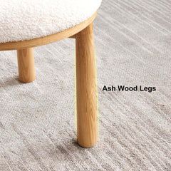 Japandi Boucle Side Chair With Solid Wood Frame