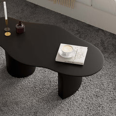 Japandi Cloud Shape Coffee Table, Engineered Wood, White