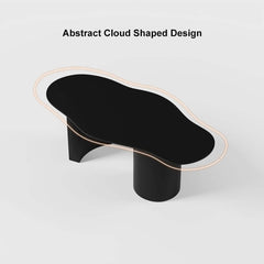 Japandi Cloud Shape Coffee Table, Engineered Wood, White