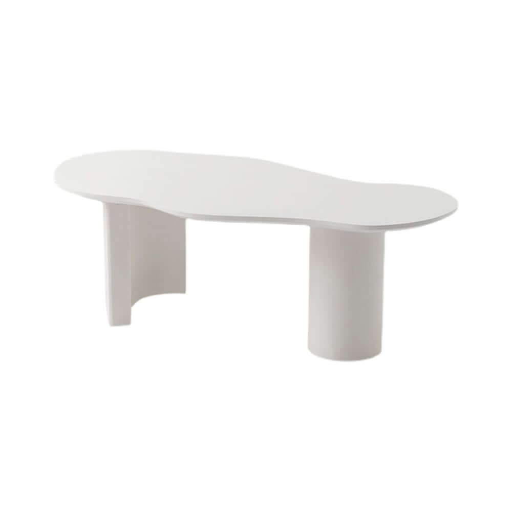 Japandi Cloud Shape Coffee Table, Engineered Wood, White