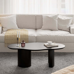 Japandi Cloud Shape Coffee Table, Engineered Wood, White