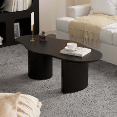 Japandi Cloud Shape Coffee Table, Engineered Wood, White