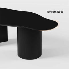 Japandi Cloud Shape Coffee Table, Engineered Wood, White