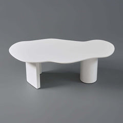 Japandi Cloud Shape Coffee Table, Engineered Wood, White