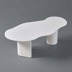 Japandi Cloud Shape Coffee Table, Engineered Wood, White