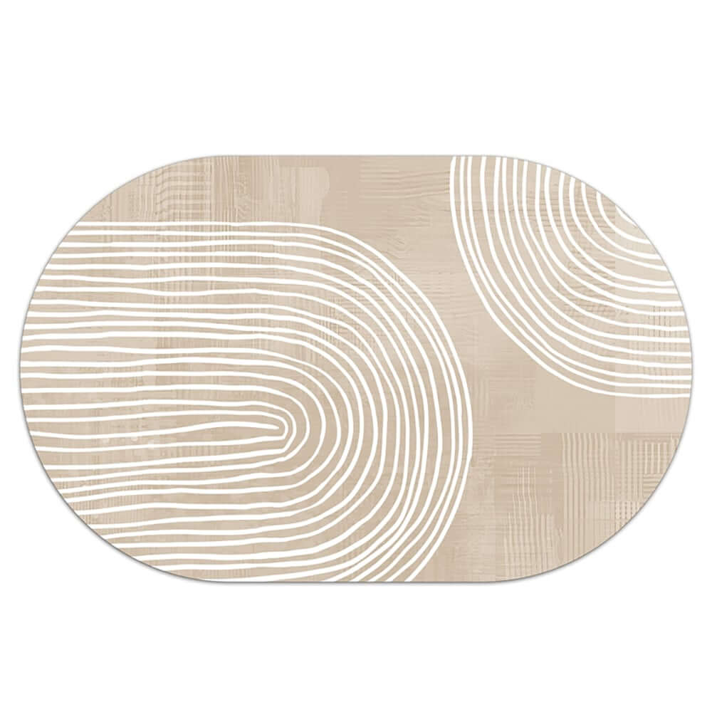 Japandi Diatom Mud Bath Rug Set of 4 in Oats Abstract Design
