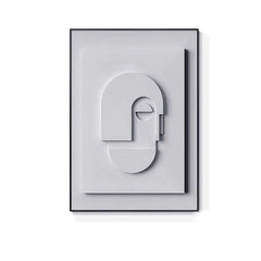 Japandi Geometric Wall Art Set with 3D Effect in MDF and Aluminum Frame