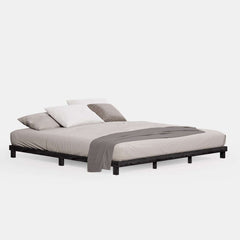 Japandi King Bed Frame, Rubberwood, Minimalist Design