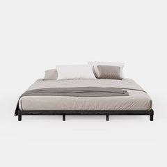 Japandi King Bed Frame, Rubberwood, Minimalist Design