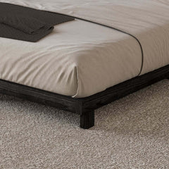 Japandi King Bed Frame, Rubberwood, Minimalist Design