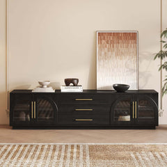 Japandi LED TV Stand With Soft-Close Drawers - Ash Veneer