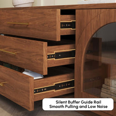 Japandi LED TV Stand With Soft-Close Drawers - Ash Veneer