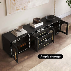 Japandi LED TV Stand With Soft-Close Drawers - Ash Veneer