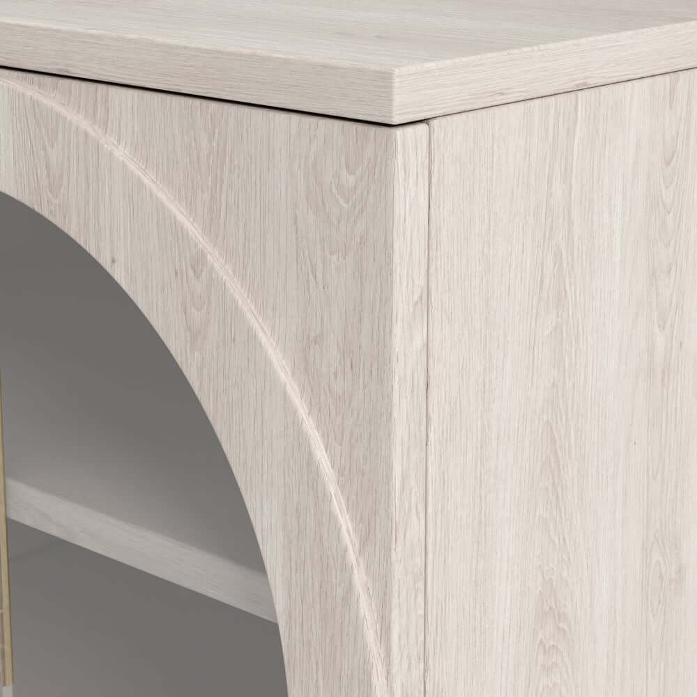 Japandi LED TV Stand With Soft-Close Drawers - Ash Veneer