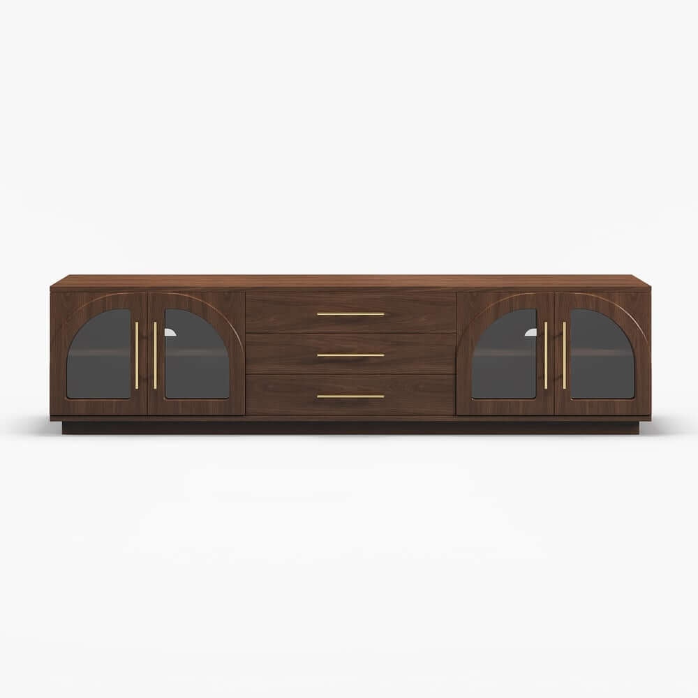 Japandi LED TV Stand With Soft-Close Drawers - Ash Veneer