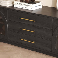 Japandi LED TV Stand With Soft-Close Drawers - Ash Veneer
