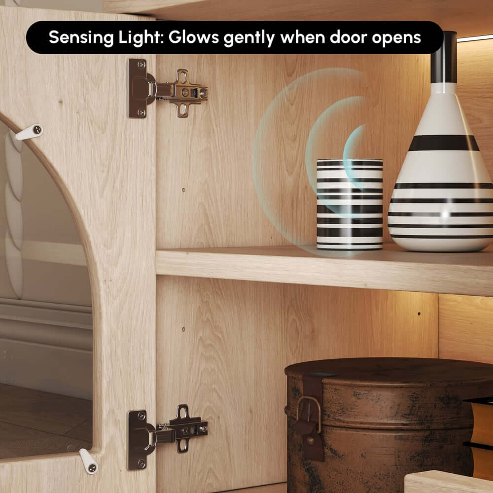 Japandi LED TV Stand With Soft-Close Drawers - Ash Veneer