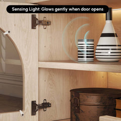 Japandi LED TV Stand With Soft-Close Drawers - Ash Veneer