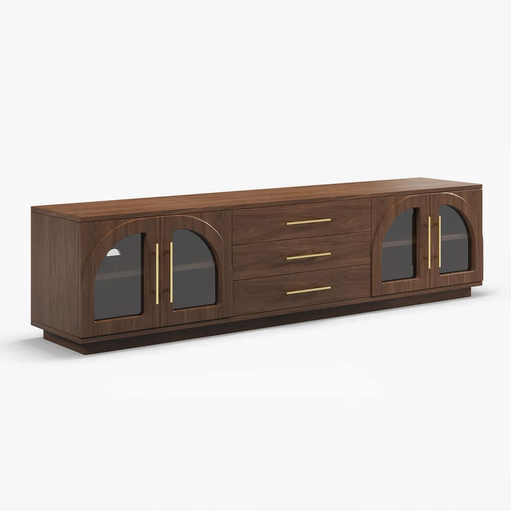 Japandi LED TV Stand With Soft-Close Drawers - Ash Veneer