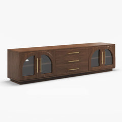 Japandi LED TV Stand With Soft-Close Drawers - Ash Veneer