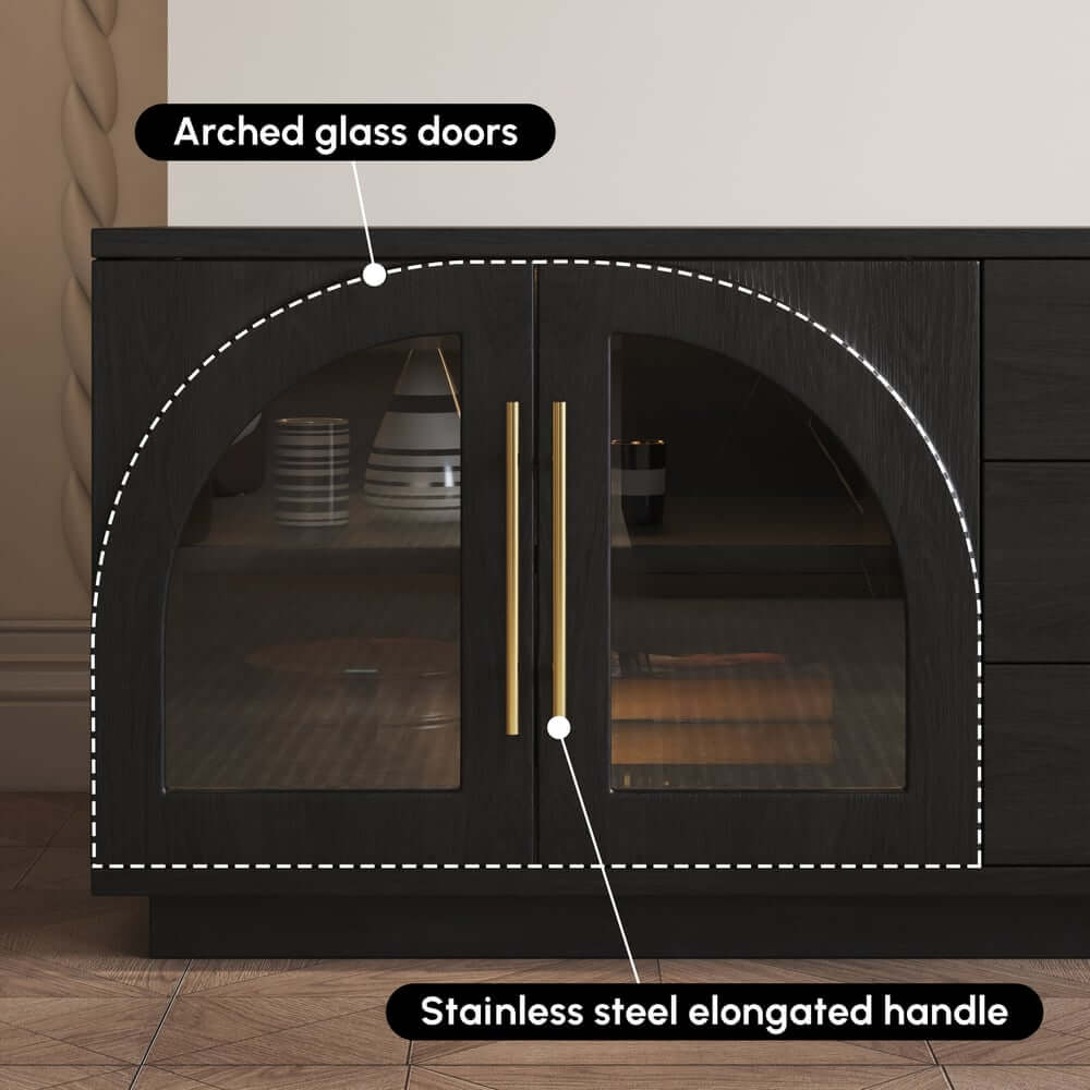 Japandi LED TV Stand With Soft-Close Drawers - Ash Veneer