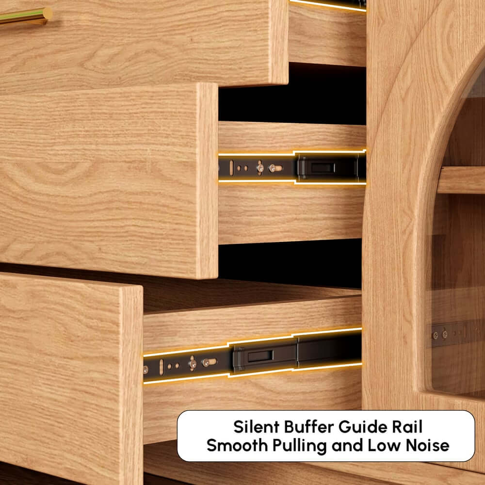 Japandi LED TV Stand With Soft-Close Drawers - Ash Veneer