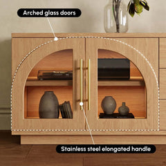 Japandi LED TV Stand With Soft-Close Drawers - Ash Veneer
