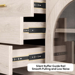 Japandi LED TV Stand With Soft-Close Drawers - Ash Veneer