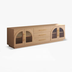 Japandi LED TV Stand With Soft-Close Drawers - Ash Veneer
