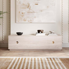 Japandi LED TV Stand With Soft-Close Drawers - Ash Veneer