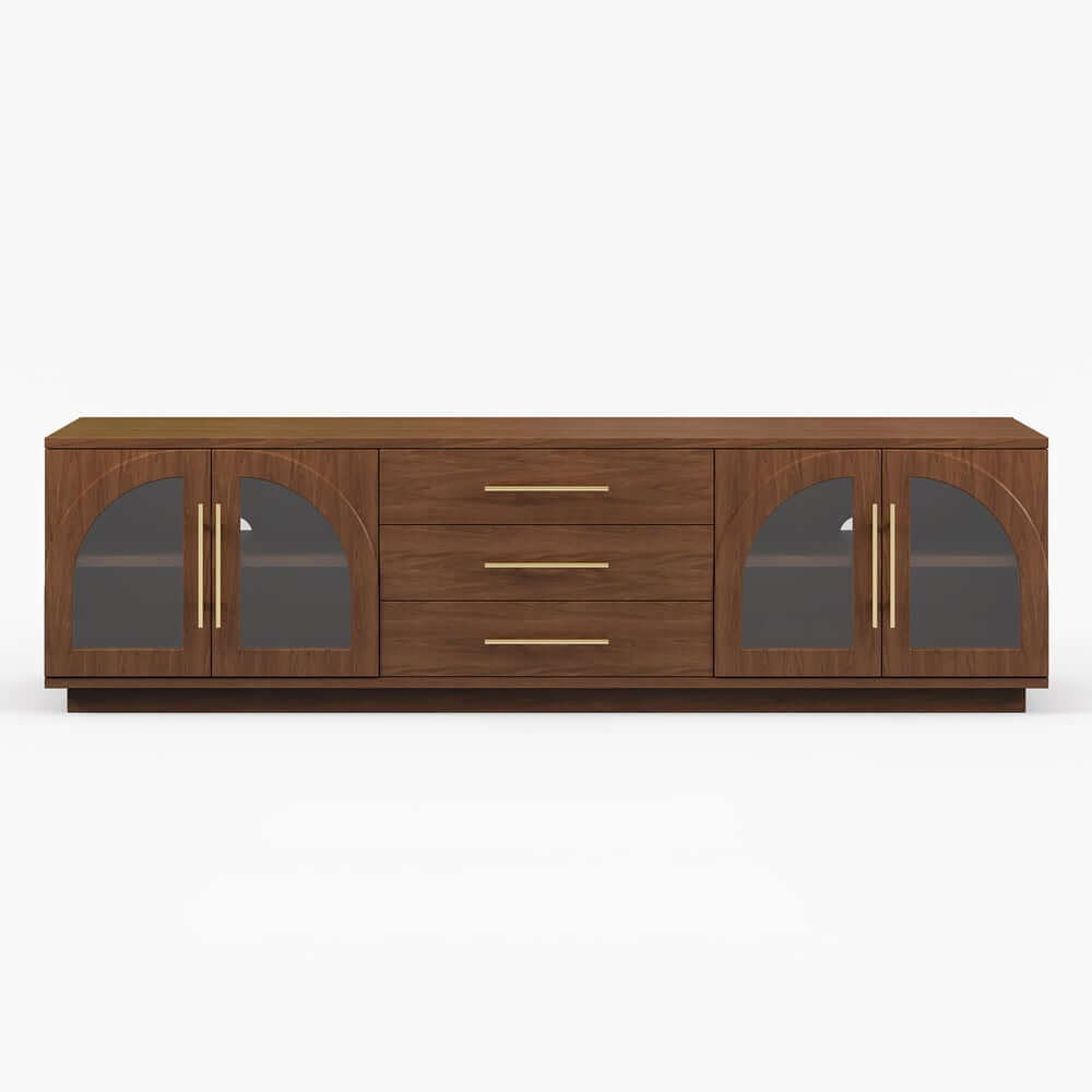 Japandi LED TV Stand With Soft-Close Drawers - Ash Veneer