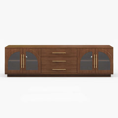 Japandi LED TV Stand With Soft-Close Drawers - Ash Veneer